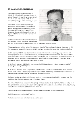 A preview of a PDF biography for O'Neill, Daniel